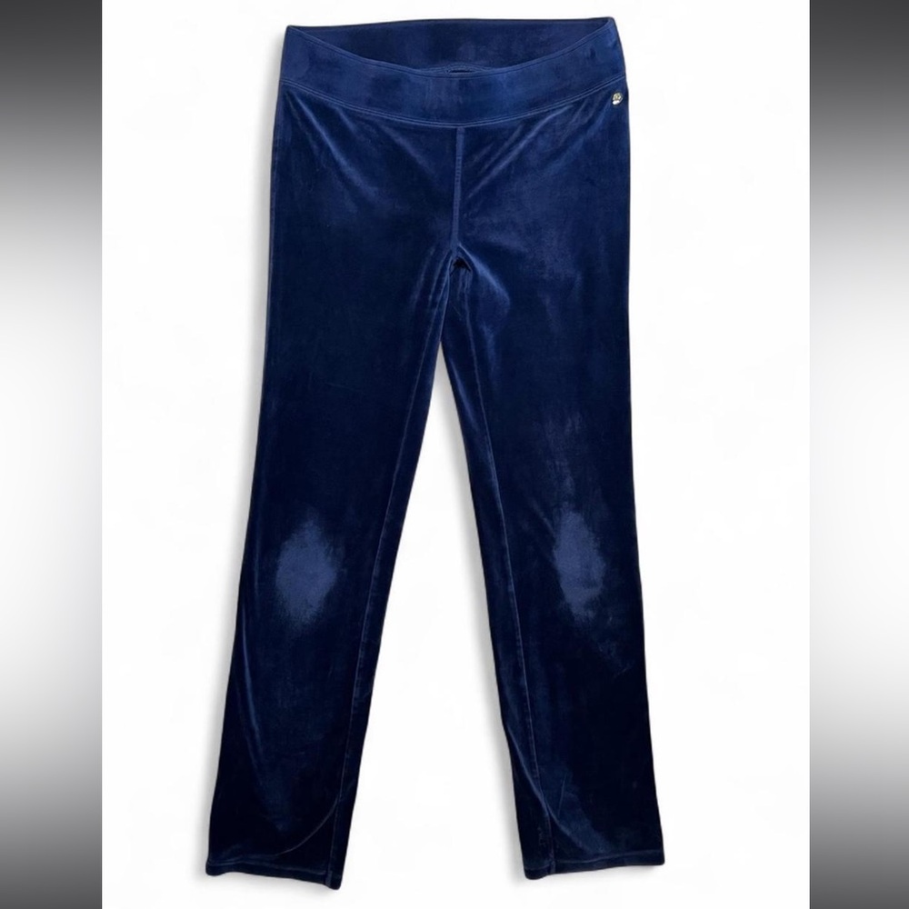 ❤️Lilly Pulitzer Velour Bootleg Yoga Lounge Pants in Deep Blue - Picture 2 of 5